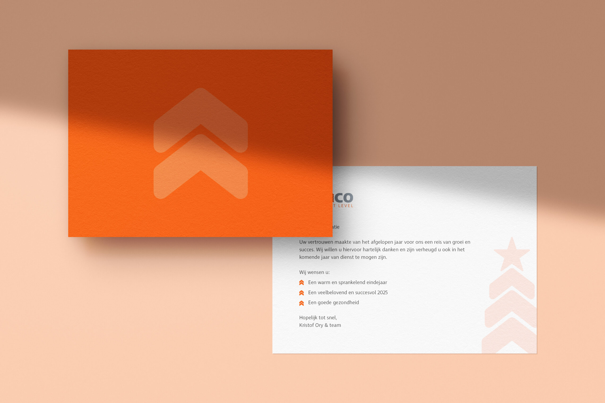 Wedico - postkaart Mock-up kerstkaart Wedico